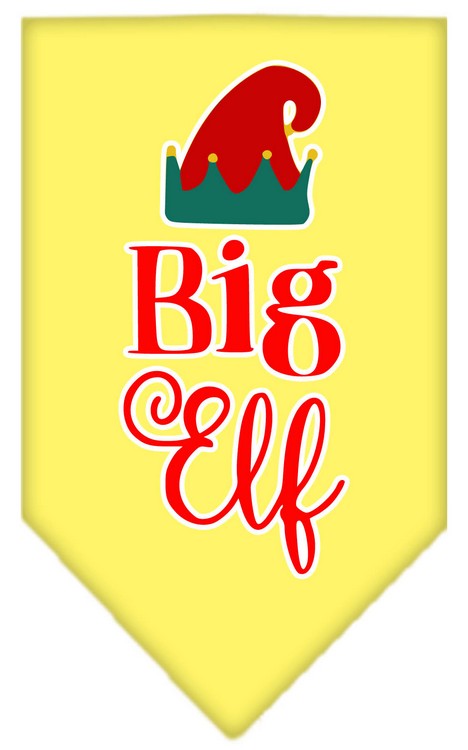 Big Elf Screen Print Bandana Yellow Small